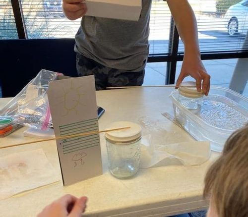 Children doing science experiments.